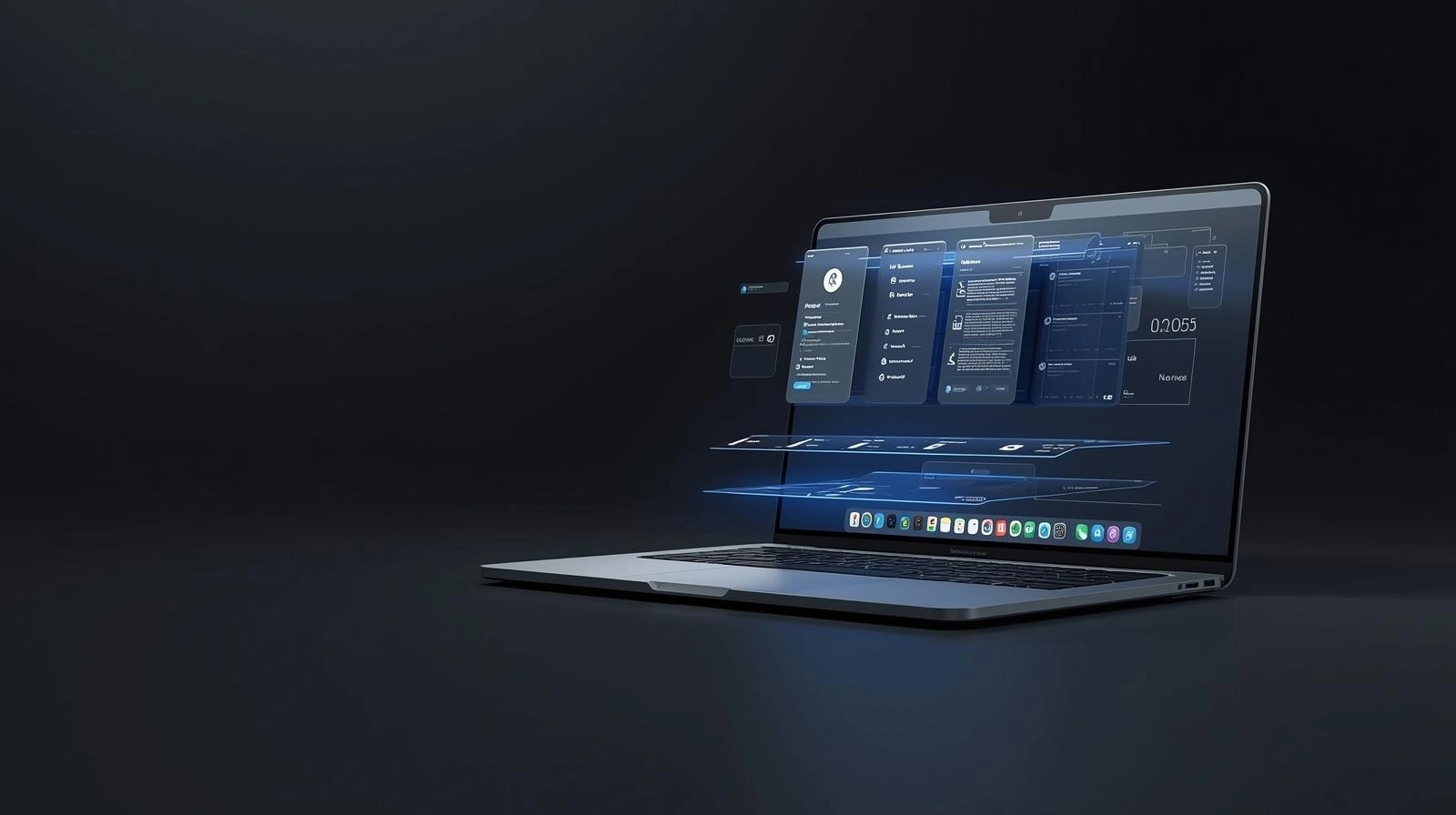 Website-Layout auf Laptop-Mockup